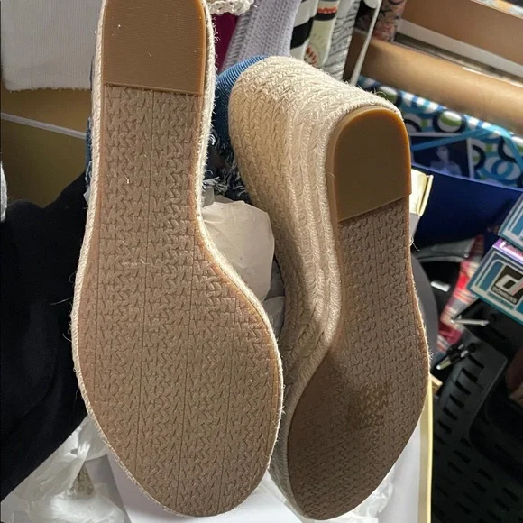 Michael Kors Denim Blue Espadrille Wedges - Picture 5 of 9